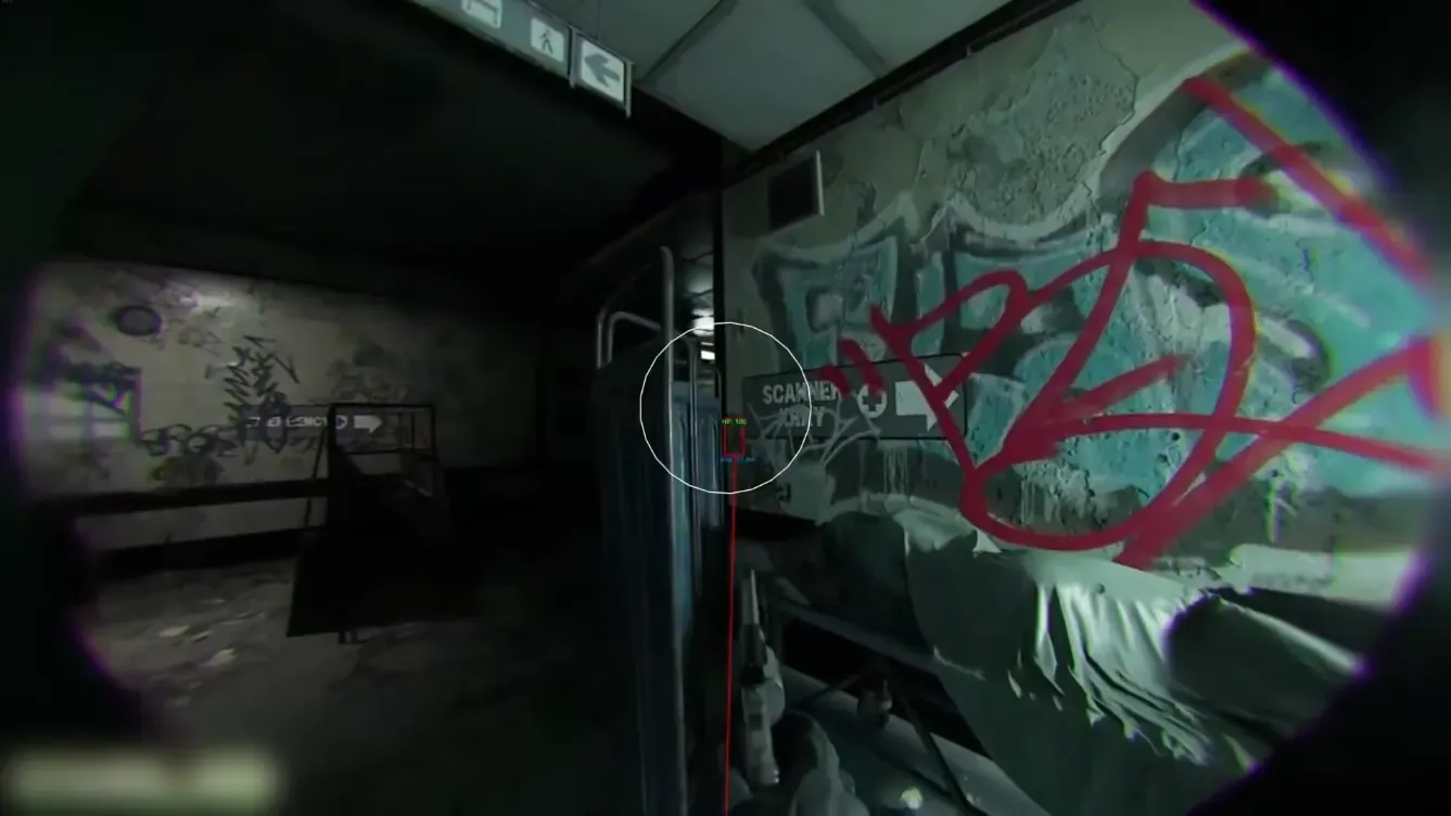 Bodycam street firefight with ESP snaplines and health bars on enemies.